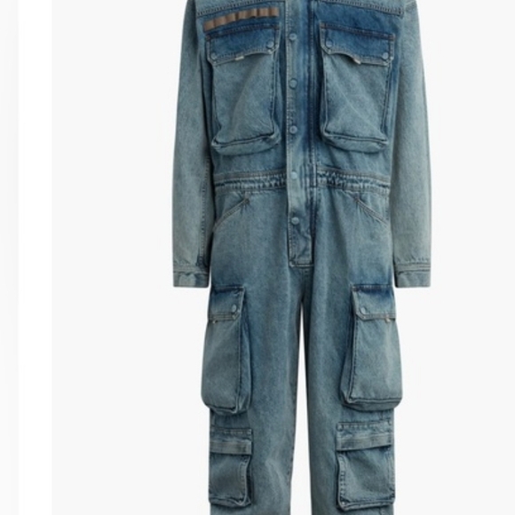 Hudson+Zoe Jeans Men's Blue Denim Cargo Jumpsuit - Picture 3 of 16